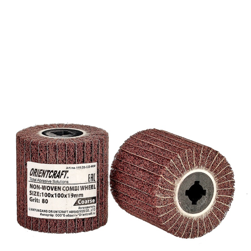 Лепестковая щетка комбинированная Orientcraft 100x100-19mm Р80 Coarse